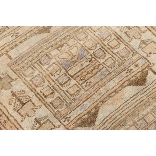 Mid-Century Neutral Tribal Wool Area Rug – Hand-Knotted Neutral Vintage Accent For Sale - Image 4 of 8