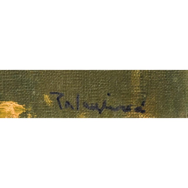 Palau Junca, Impressionist Painting with River and Chalets, Oil on Canvas, Framed For Sale - Image 12 of 16