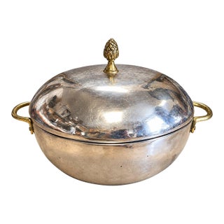 Vintage Silver Plated Casserole Artichoke Finial French Style Dish For Sale