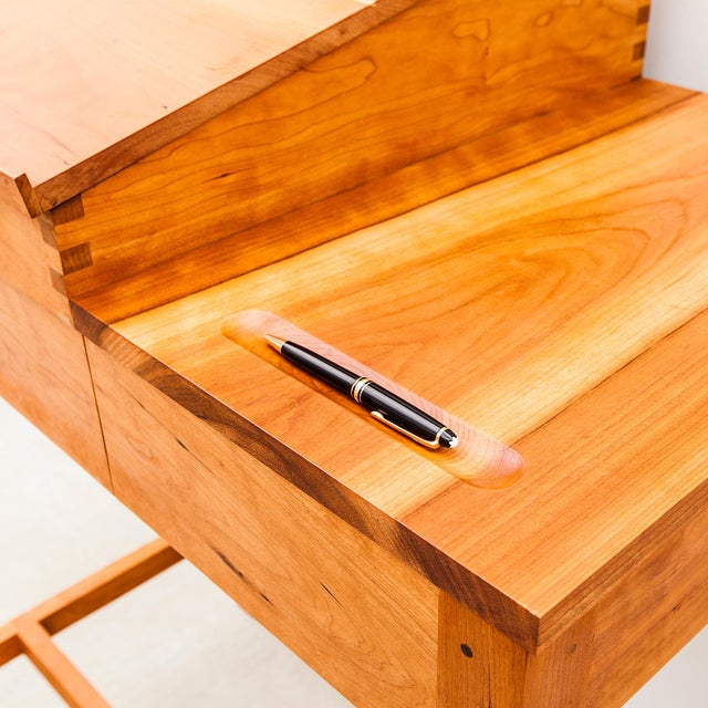 2010s Studio Made Cherrywood Arts & Crafts Standing Desk or Lectern For Sale - Image 5 of 12