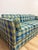 Mid-Century Modern Vintage MCM Retro Plaid Sofa in Electric Blue and Green With Nailhead Trim For Sale - Image 3 of 13