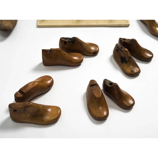 19th Century Antique French Cobbler’s Wooden Children’s Shoe Molds—Set of 17. For Sale - Image 5 of 11
