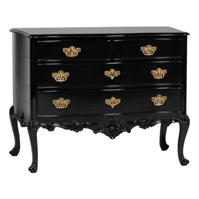 Baroque Black Lacquer Chests of Drawers, 1800s For Sale