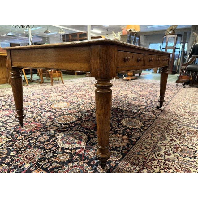 Wood English Writing Desk in Oak For Sale - Image 7 of 18