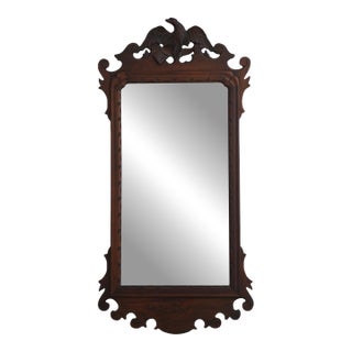 Vintage Eagle Carved Frame Chippendale Mahogany Mirror For Sale
