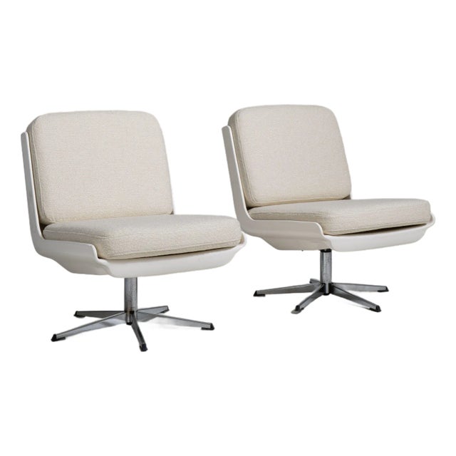 Pair of Variopur Space Age Upholstered Swivel Chairs, Antique, Germany, Circa 1970 For Sale