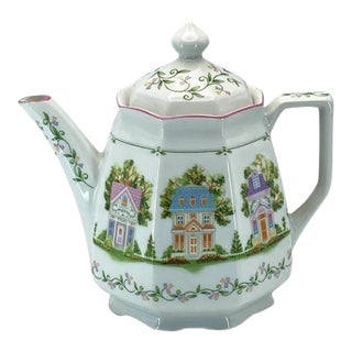 1995 The Lenox Village / Spice Village Coffee Pot With Lid Vintage (Unused) For Sale