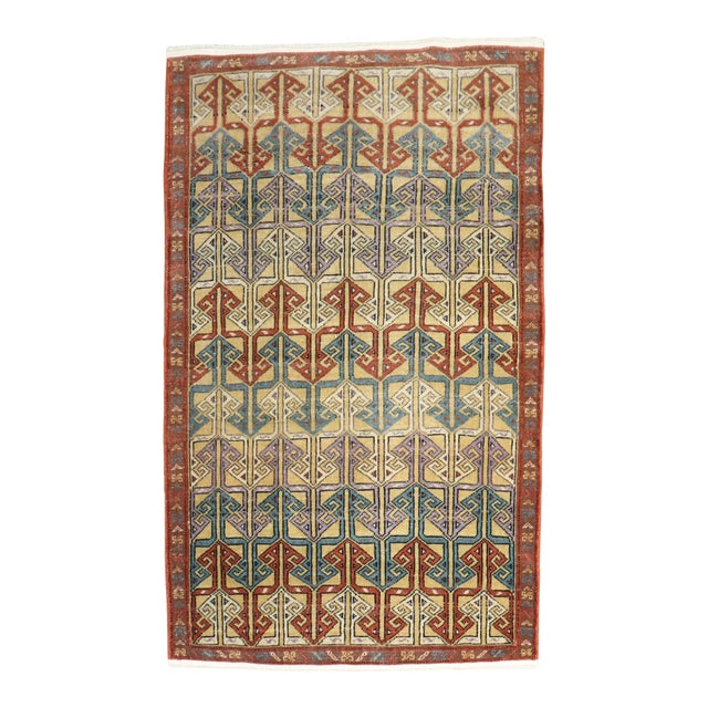 Vintage Turkish Anatolian Scatter Rug - 3'7" x 5'7" For Sale