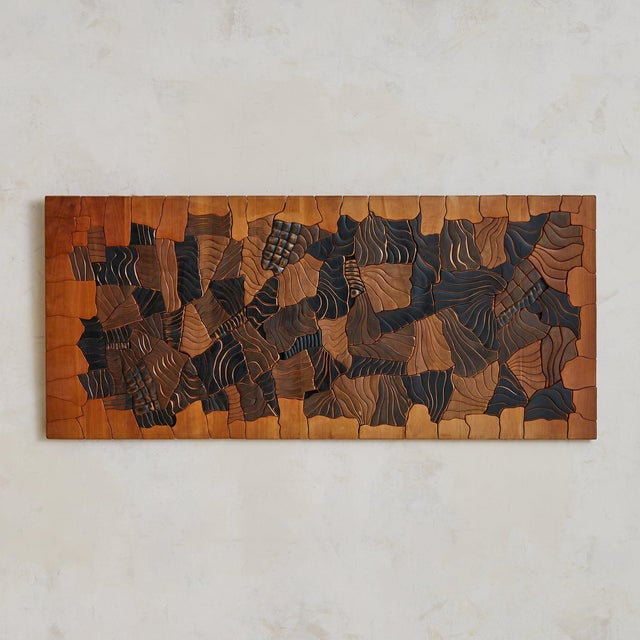 Monumental French Multi Wood Wall Sculpture by Lucien Bénière For Sale - Image 4 of 11