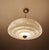 Art Deco pendant lamp from the 1930s, fully rewired, featuring a stepped pink mottled marble glass shade with darker...