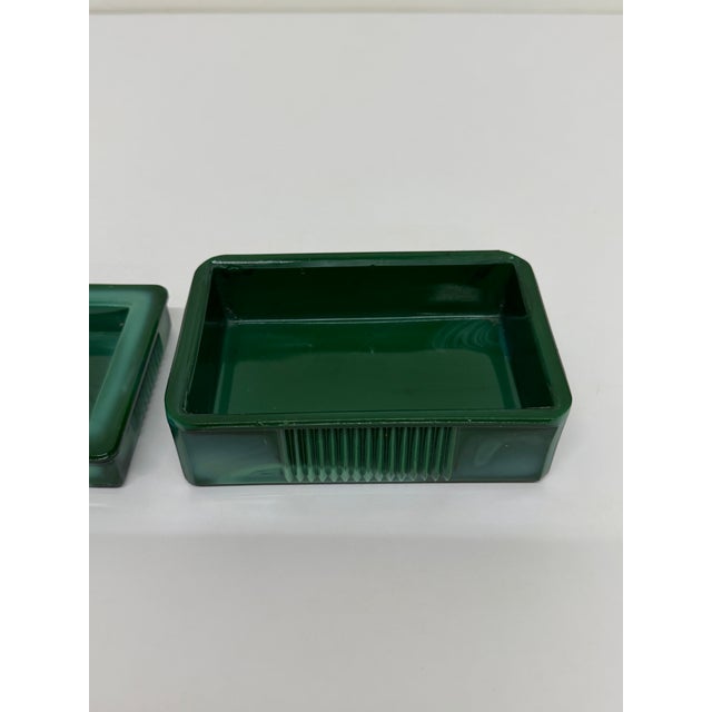 Malachite Glass Ashtray and Cigarette Holder, 1960s For Sale - Image 10 of 12