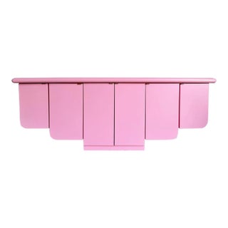 Postmodern Pink Scalloped Floating Credenza For Sale