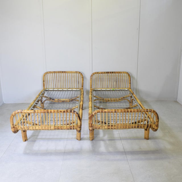 1960s Daybeds in Bamboo and Rattan from Tito Agnoli, 1960s, Set of 2 For Sale - Image 5 of 14