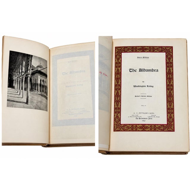 Late 19th Century 1892 Washington Irving the Alhambra Darro Edition, 2 Volumes With Original Wrappers For Sale - Image 5 of 12