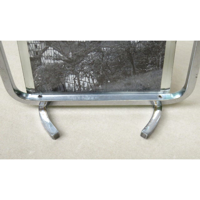 Metal Vintage Art Deco French Chrome-Plated Picture Frame, 1920s For Sale - Image 7 of 18