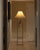 Vintage Sculptural Postmodern Brass Bird Floor Lamp in Steel & Travertine For Sale In Sacramento - Image 6 of 14