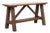 Antique French Rustic Oak Trestle Bench, 1890s For Sale