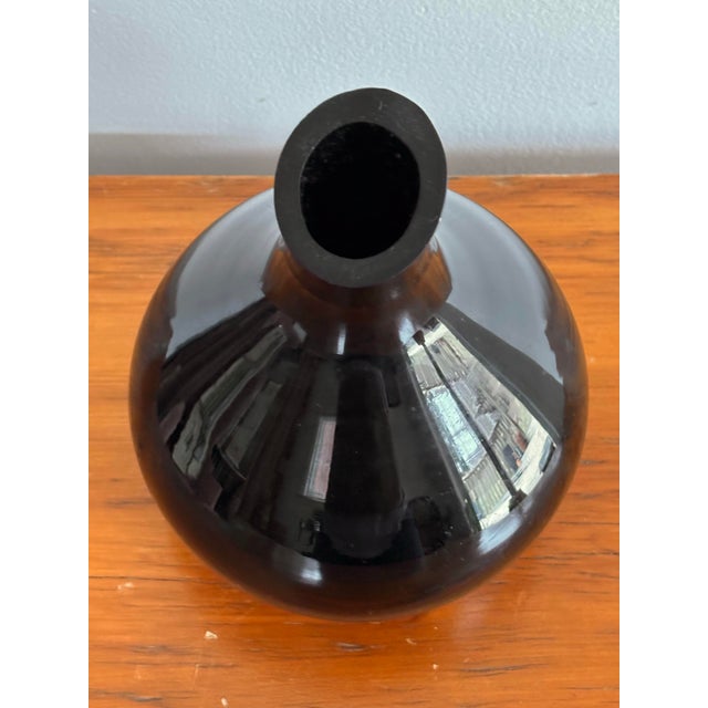 Contemporary Shiny Black Contemporary Asymmetrical Vase For Sale - Image 3 of 6