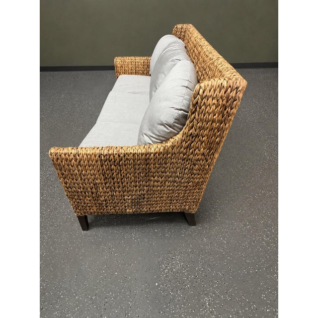 Textile Baker Milling Road Woven Seagrass Sofa With Neutral Cushions For Sale - Image 7 of 12