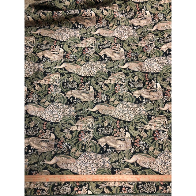 2020s William Morris Inspired Fairytale Forest Animals Luxury Upholstery Tapestry Fabric- 1 Yard 78" Wide For Sale - Image 5 of 5