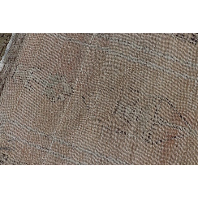 Skinny Long Turkish Runner With Floral Design in Taupe, Gray, and Brown For Sale - Image 11 of 13