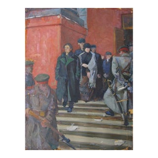 Original Soviet Manworker Portrait Oil Painting, Ukrainian Artist, 1960s 89-67 For Sale