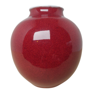1980s Red Glazed Pottery Vase by Sid Oakley