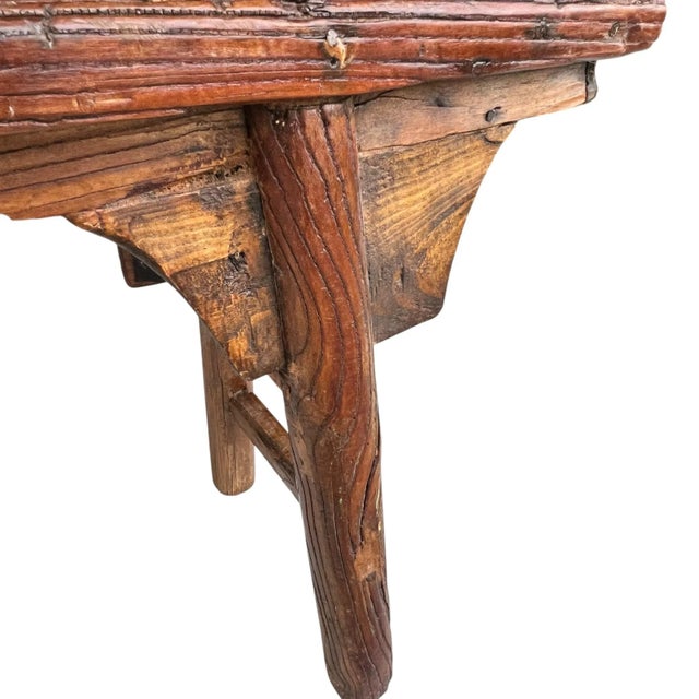 Late 19th Century Antique Handmade Mortise and Tenon Primitive Bucket or Shoe Bench, Farmhouse, Cabin, Lodge, Ranch, Rustic For Sale - Image 5 of 8