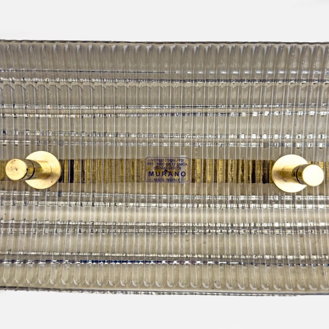Modern Italian Murano Glass and Brass Sconces, 2000, Set of 2 For Sale - Image 10 of 11