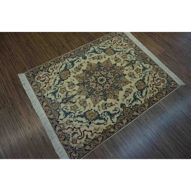 Textile 1970s Handmade Vintage Persian Nain Rug 2.4' X 3.1' For Sale - Image 7 of 12