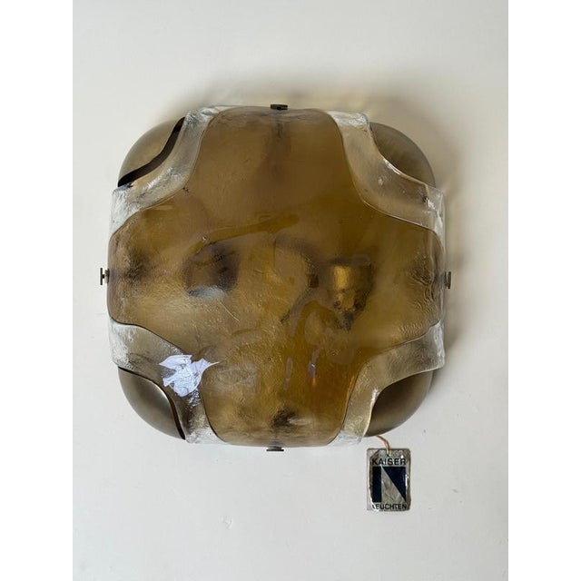 Amber Murano Glass Two-Light Wall from Kaiser Idell, 1970s For Sale - Image 3 of 18