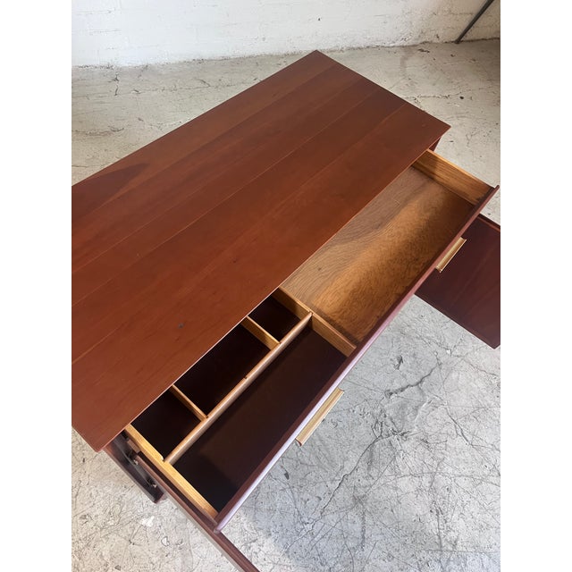 1970s Vintage Walnut and Brass Sideboard by Statton For Sale - Image 5 of 8