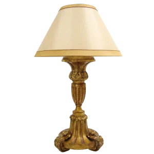 Large Carved Italian Paladin Gilt-Wood Lamp by Randy Esada Designs for Prospr
