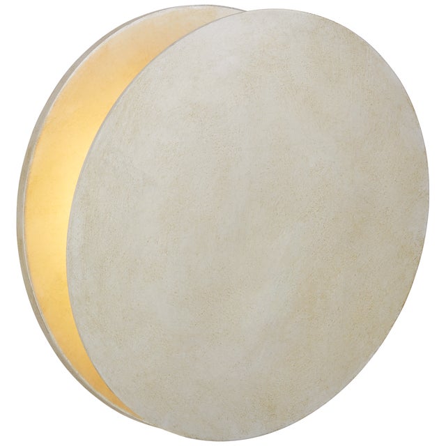 AERIN for Visual Comfort Signature Gabriela Round Wall Washer in Burnished Silver Leaf For Sale