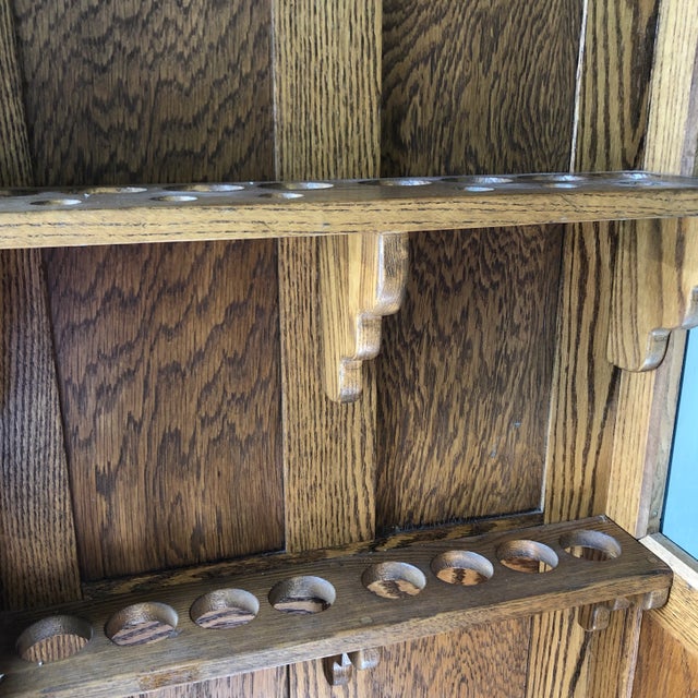 Oak & Black Billiards Cabinet For Sale - Image 4 of 11