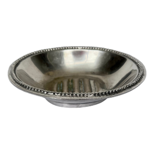 Vintage French Hotel Silver Oval Soap Dish
