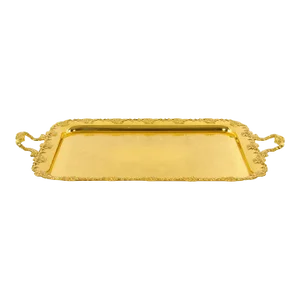 Very Large Gilt English Silver Plate Serving Tray in the Georgian Style