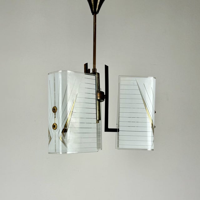 Mid-Century Three Arm Pendant Light, Italy, 1960s, in Very Good conditions. Designed 1960 to 1969 Up to 250V (Europe/UK...