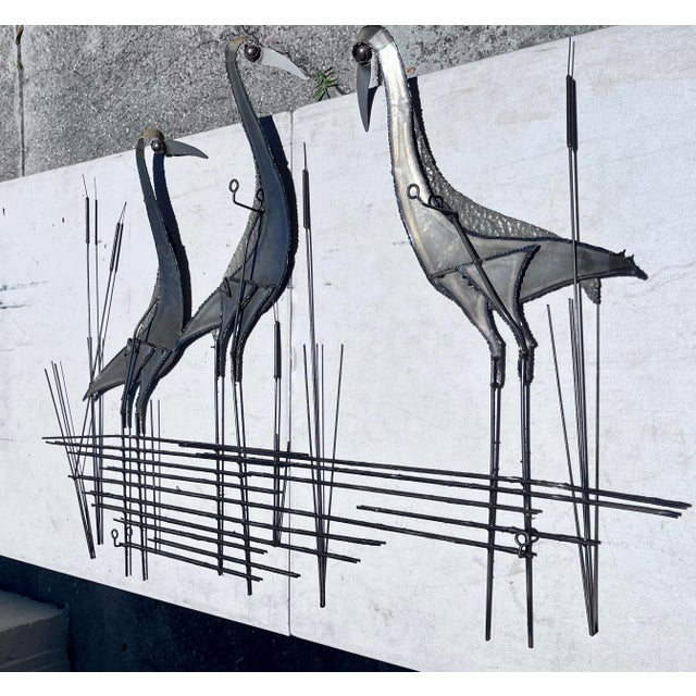 Brown Signed Curtis Jeré 1995 Three Crane Marsh Sculpture by Artisan House For Sale - Image 8 of 8