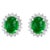 12 Ct Natural Emerald Zambia Cabochon & Diamond Stud Earring 14 Karat White Gold For Sale - Image 15 of 18