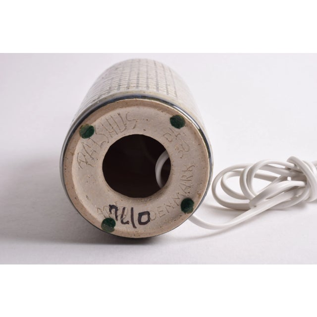 Textile Danish Modern Palshus Table Lamp with Grid Decor and Lampshade, 1960s For Sale - Image 7 of 9