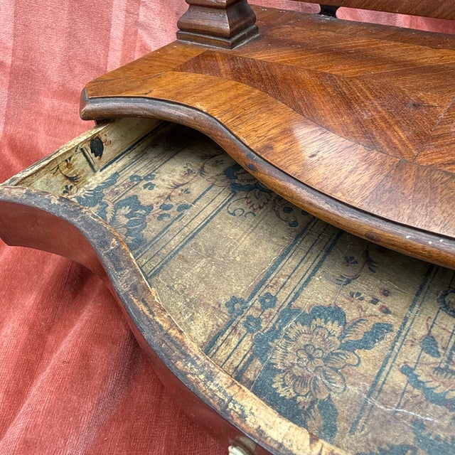 Glass Biedermeier Swiveling Table Mirror with Carved Top For Sale - Image 7 of 18