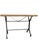 Wrought iron bistro table. with exposed antique engraving. Wooden top. Parisian style. Dimensions: Height 70 cm, Width 100...