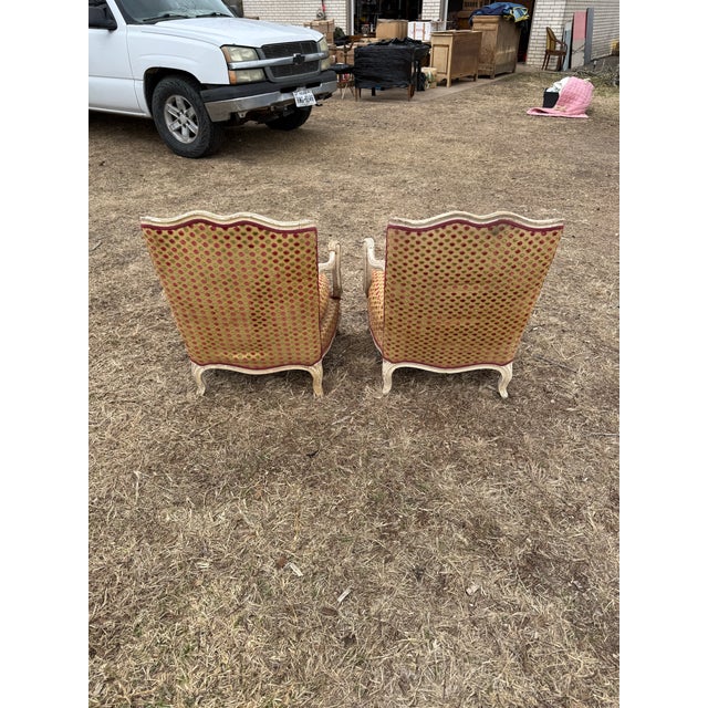 French Country Large 18th Century French Louis XV Bergere or Armchair- A Pair For Sale - Image 3 of 11