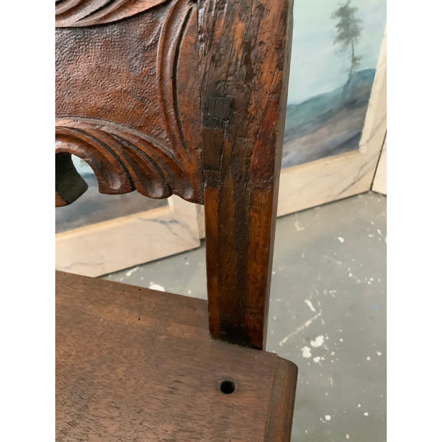 Brown Antique Italian Renaissance 17th Century Walnut Side Chair For Sale - Image 8 of 11