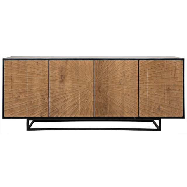 Mid-Century Modern NOIR Ra Sideboard, Hand Rubbed Black With Teak For Sale - Image 3 of 11