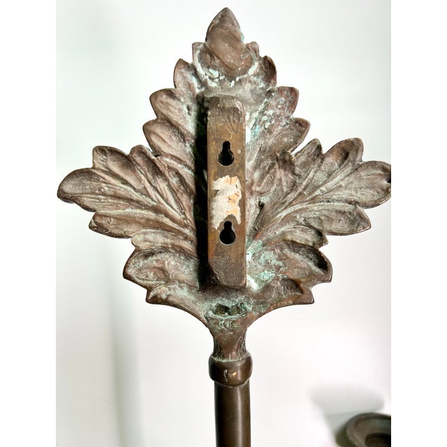 Brown Pair of Mid 20th Century Neoclassical Egyptian Revival Heavy Wall Sconces For Sale - Image 8 of 10