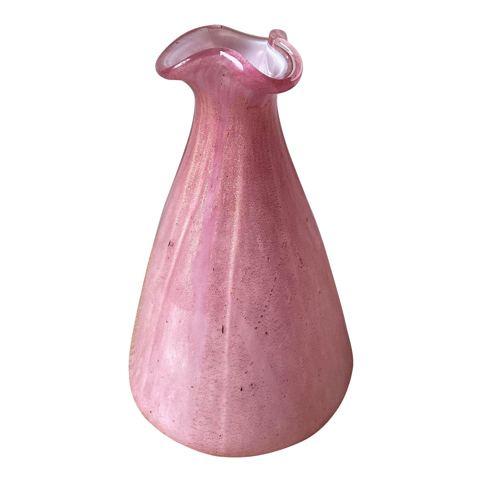 Murano Mid Century Modern Pink Cased Aventurine Vase Chairish