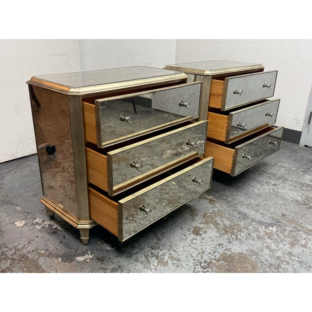 Ethan Allen Ethan Allen Vivica Mirrored Chest of Drawers, Pair For Sale - Image 4 of 12