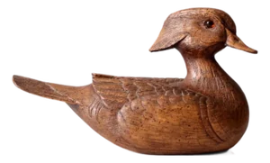 Mid-Century Wood Cast Duck Decoy